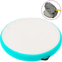 vidaXL Uppblåsbar gymnastikmatta med pump 100x100x20 cm PVC grön