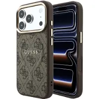GUESS präglad 4G Classic MagSafe-skal för iPhone 17 Pro / 18 Pro – Brunt