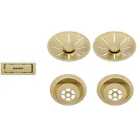 BLANCO set med ståldelar satin gold för InFino bräddavlopp, för två hoar