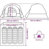 vidaXL Campingtält 4 personer grön vattentätt