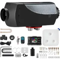 Vevor 12V 5-8KW Dieselluftvärmare med LCD-brytare, Dieselvärmare med fjärrkontroll och annat tillbehörskit, 12V 8KW Parkeringsvärmare