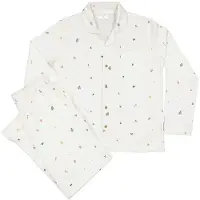 Geggamoja Pyjamas Vuxen Tvådelad Holiday Icons Beige - S/M