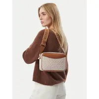 Michael Kors för kvinnor. 32F6G22C9B Stor Bev axelväska med beige logotyp (OSFA), Casual, PVC, Polyuretan