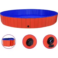 vidaXL Hopfällbar hundpool röd 300x40 cm PVC
