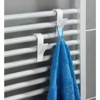Wenko vita krokar för radiator, hängare till ribbradiator, 6 st i set
