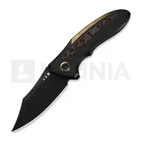 We Knife Varg WE25074-1, Blackwashed CPM MagnaCut, Black and Gold Titanium, Copper Foil Carbon Fiber Inlay pocket knife