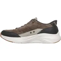 SKECHERS för män. 232618 Slip-Ins sneakers: Contour Foam - Cozy Fit Cordelux grönbrun (44), Tyg, Karta, Nyckelband, Casual