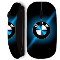 MANIACASE Trådlös mus - BMW - Blank svart och blå - WiFi-teknik - Nano USB-nyckel - Bärbar