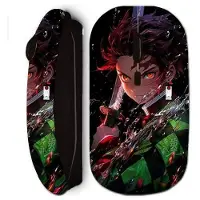 MANIACASE Souris sans fil - - Demon Slayer Tanjiro Kamado - Noir - Sublimation HD - USB