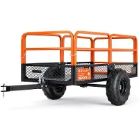 Vevor Trädgårdsvagn, 725 kg, ATV UTV-vagn, Dragbar ståltippvagn, Avtagbar bakpanel, Kraftiga dragbara trädgårdsvagnar för gräsklippare, traktor, trädgårdsavfall