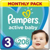 Pampers Active Baby str. 3, 6-10 kg, 208 st.