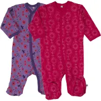 Pippi Baby Pippi Pyjamasdräkter M/f - 2-pack - Lila/Rosa m. Tryck - - 3 år (98) - Pyjamasdräkt
