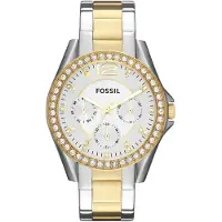 Fossil Analog klocka 'Riley' guld / svart / silver / vit