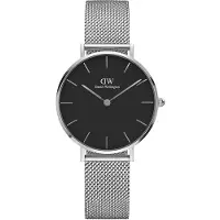 Daniel Wellington Classic Petite Sterling - Armbandsur - kvarts - analogt - silver - svart