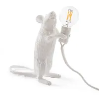 Seletti Muslampa LED-lampa dekorativ lampa USB upprätt vit Mouse Lamp Valentine, Vitt / opal, Vardagsrum / matsal, Syntetmaterial, Design, Bordslampa