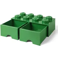 LEGO Förvaringslåda - 8 Knoppar - 50x25x18 - Grön - - One Size - Låda