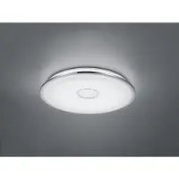 TRIO Lighting LED taklampa Osaka, dimbar, Förkromad / silver, Vardagsrum / matsal, Syntetmaterial, Modern, LED-taklampa