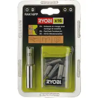 Ryobi Skruvbitsats RAK16FP; 16 st. + magnet-bitshållare