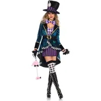 Leg avenue Kvinnlig Mad Hatter Deluxe Maskeraddräkt - Medium
