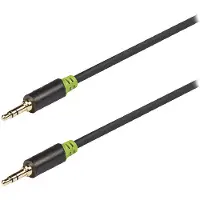 König Stereo Audio förlängningskabel svart - 2 meter