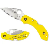Spyderco Dragonfly 2 Salt H-2 C28SYL2 Yellow FRN, serrated pocket knife