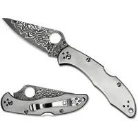 Spyderco Delica 4 Titanium Damascus fällkniv