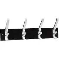 Unilux CYPRES, Väggmonterad, Stål, 4 krok/-ar, Svart, Gjuten aluminium, Grå